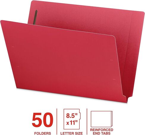 Staples Classification Folder، توسيع 3/4 بوصة، مقاس ليتر، أحمر، 50/صندوق (ST62546) in Saudi Arabia