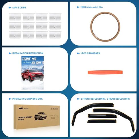 Nilight in Channel Window Deflectors for Ford Explorer 2020 2021 2022 2023 2024 Vent Window Visors, Rain Guards-4PCS in Saudi Arabia