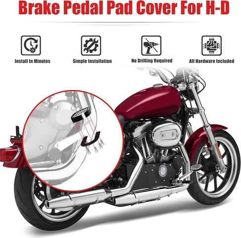 غطاء وسادة دواسة الفرامل من Goldfire باستخدام الحاسب الآلي لـ H-D Dyna Wide Glide V-Rod Sportster XL 883 1200 (فضي) in Saudi Arabia