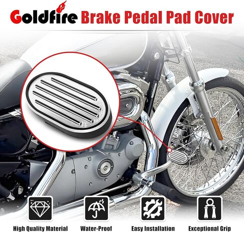 غطاء وسادة دواسة الفرامل من Goldfire باستخدام الحاسب الآلي لـ H-D Dyna Wide Glide V-Rod Sportster XL 883 1200 (فضي) in Saudi Arabia