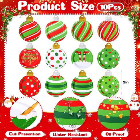 مجموعة أطباق ومناديل عيد الميلاد مكونة من 64 قطعة تكفي لـ 24 لوازم حفلات عيد الميلاد مقاس 9 بوصة، أطباق ورقية للاستعمال مرة واحدة، مناديل شجرة عيد الميلاد لتناول العشاء والحلوى وأواني الطعام في العطلات in Kuwait