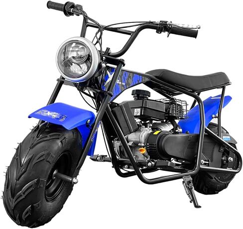 XtremepowerUS Mini Bike 4-Stroke Gas Prowered Off Road Trail Bike Dirt Mini Motorcycle Ride on 99cc 3.5HP Blue (Black) in Saudi Arabia