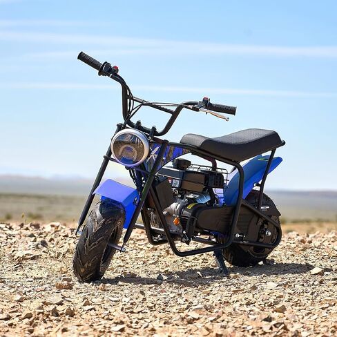 XtremepowerUS Mini Bike 4-Stroke Gas Prowered Off Road Trail Bike Dirt Mini Motorcycle Ride on 99cc 3.5HP Blue (Black) in Saudi Arabia