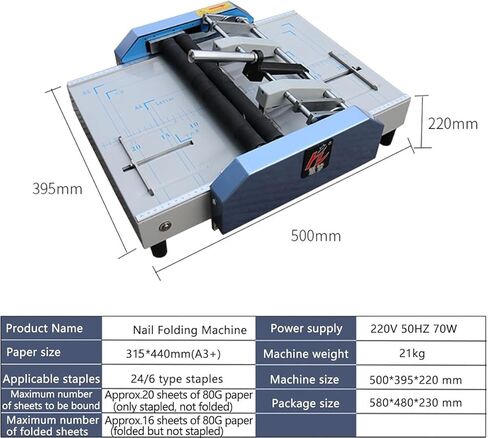 Automatic Paper Folding Machine, Folder Creasing Machine, A3 Paper Folding Machine, Stitch Flat-Clinch Automatic Binding Machine, for Card Folder Color Pages in Saudi Arabia