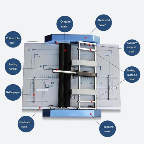 Automatic Paper Folding Machine, Folder Creasing Machine, A3 Paper Folding Machine, Stitch Flat-Clinch Automatic Binding Machine, for Card Folder Color Pages in Saudi Arabia