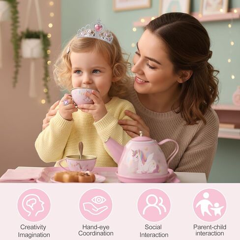 مجموعة حفلات الشاي للفتيات الصغيرات، 49 قطعة من ألعاب وقت الشاي للأميرة بما في ذلك حقيبة حمل الحلوى، ألعاب مطبخ يتظاهر بها الأطفال، هدايا عيد ميلاد للفتيات الصغيرات بعمر 3-8 سنوات، حلم in Kuwait