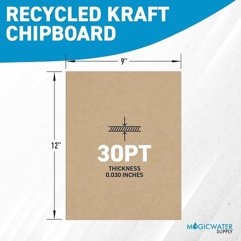 25 Chipboard Sheets 9 x 12 inch - 30pt (Point) Medium Weight Brown Kraft Cardboard for Scrapbooking & Picture Frame Backing (.030 Caliper Thick) Paper Board | MagicWater Supply in Saudi Arabia