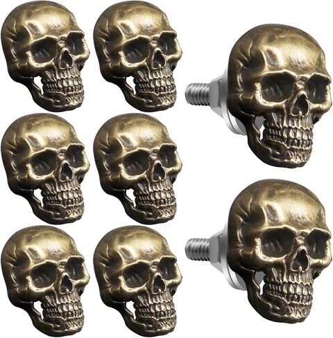 8 PCS Skull License Screws Skeleton Frame Plate Bolt Gothic Skulls Decor for Car, Motorcycle, Truck, Vehicle (Black) in Kuwait