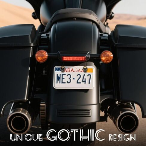 8 PCS Skull License Screws Skeleton Frame Plate Bolt Gothic Skulls Decor for Car, Motorcycle, Truck, Vehicle (Black) in Kuwait