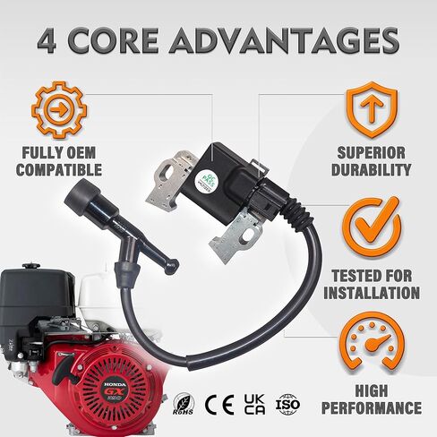 30500-Z5T-003 30500-Z5T-004 Coil – Fits Honda GX390 Ignition Coil with 4-Prong Connector – Includes Replacement Spark Plug and Installation Accessories – Factory Direct Value Kit in Saudi Arabia