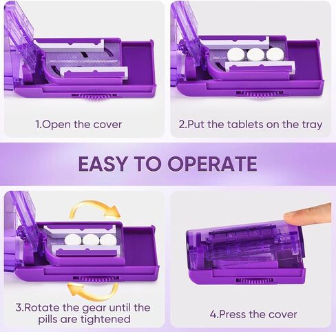 قطع حبوب منع الحمل المتعددة لحبوب منع الحمل الصغيرة أو الكبيرة ، وعلبة حبوب منع الحمل القابلة للتعديل للأقراص المتعددة ، وشفرة القطع الفولاذ المقاوم للصدأ واقي شفرة (أسود) in Kuwait