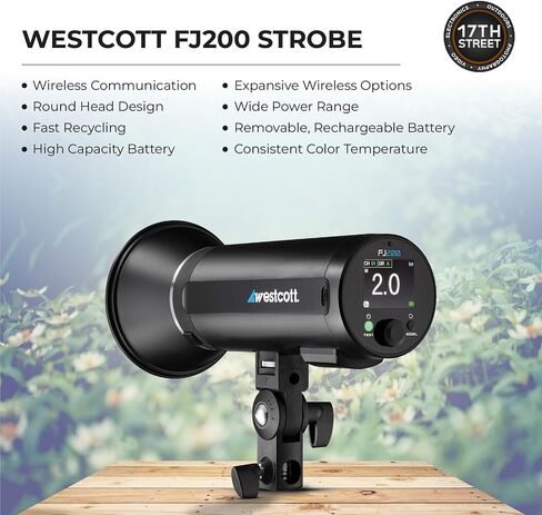 Westcott FJ200 200W ستروب مع بطارية ليثيوم بوليمر AC/DC | ذراع تمديد 8 بوصات وحزمة بطاقة ذاكرة SDXC سعة 64 جيجابايت in Saudi Arabia