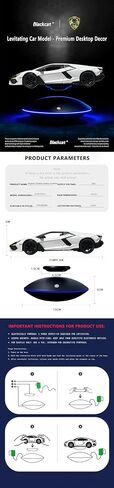 Floating Model Car,360 Degree Magnet Display Stand, Levitating Decor, Magnetic Display, Magnetic Levitation for Figures and Toys (White) in Saudi Arabia