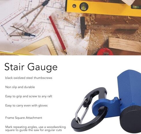 Stair Gauge, Aluminum Alloy Hex Flat Gauge with Thumb Screw, For Framing Square and Rafter (Blue) in Saudi Arabia