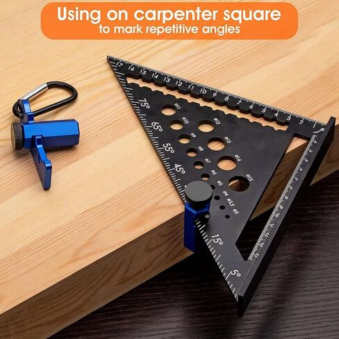 Stair Gauge, Aluminum Alloy Hex Flat Gauge with Thumb Screw, For Framing Square and Rafter (Blue) in Saudi Arabia