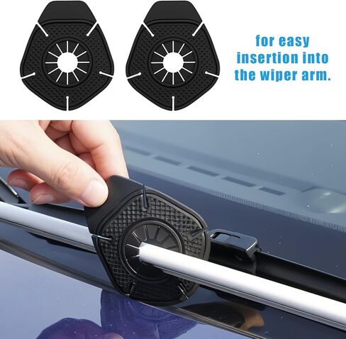 2PCS Silicone Windshield Wiper Covers Arm Hole Protector Pivot Guards, Front Wiper Protective Pad Guard, Dust-Proof Anti-Leaf Wipers Arms Protector Cover Prevents Blockage Universal for Most Cars in Kuwait