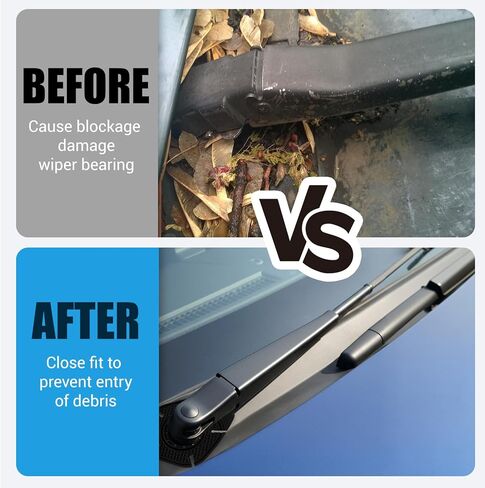 2PCS Silicone Windshield Wiper Covers Arm Hole Protector Pivot Guards, Front Wiper Protective Pad Guard, Dust-Proof Anti-Leaf Wipers Arms Protector Cover Prevents Blockage Universal for Most Cars in Kuwait