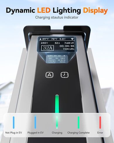 WOLFBOX Level 1&2 Electric Car Charger 40Amp J1772,ETL Certified, 25ft Cable,208-240V,Portable Ev Charger Station with NEMA 14-50&NEMA 5-15 Plug Adapter(PE40 Gen2) in Saudi Arabia