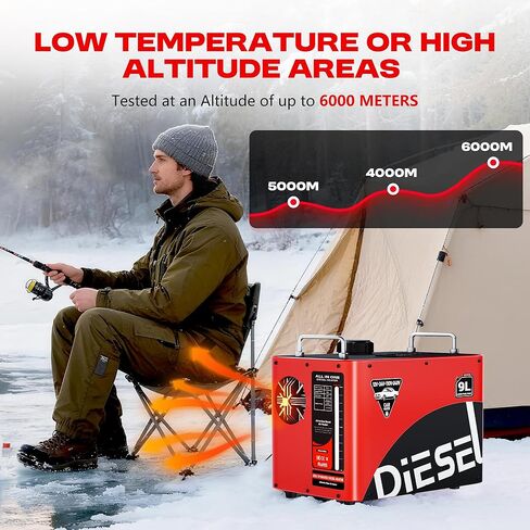9L Large Diesel Heater, 8KW 240V/110V/12V/24V All in One Diesel Air Heater with LCD Switch, Remote Control, Suitable for Truck, RV, Home, Car, Campers, Boat, White in Kuwait
