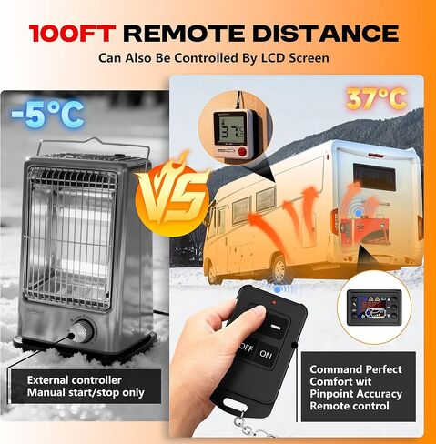 9L Large Diesel Heater, 8KW 240V/110V/12V/24V All in One Diesel Air Heater with LCD Switch, Remote Control, Suitable for Truck, RV, Home, Car, Campers, Boat, White in Kuwait