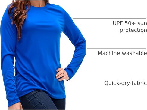 DEVOPS Women's 2-Pack UPF 50+ Long Sleeve Sun Protection Quick Dry T-Shirts for Running Workout in Saudi Arabia