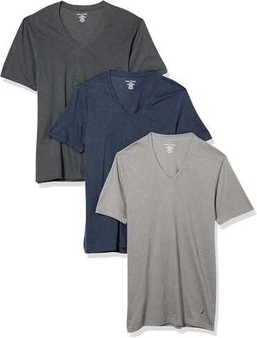 Nautica Men's Cotton V-Neck T-Shirt-Multipack in Saudi Arabia