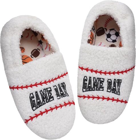 Little Kids Big Boys Ball Sports Slippers, Kids Warm House Shoes - Cute Winter Nonslip Indoor Basketball Football Baseball Slippers in Saudi Arabia