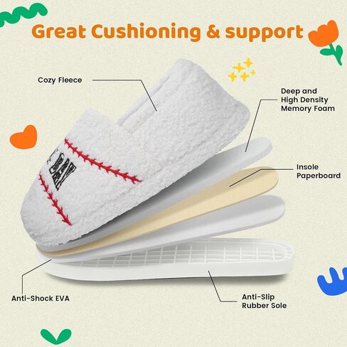 Little Kids Big Boys Ball Sports Slippers, Kids Warm House Shoes - Cute Winter Nonslip Indoor Basketball Football Baseball Slippers in Saudi Arabia