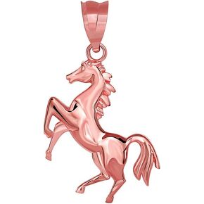 Animal Kingdom Exquisite Gold Stallion Running Horse Necklace Pendant