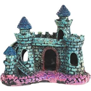 HoneTeek Fish Tank Decorations, Resin Castle Large Aquarium Decor, Vintage Castle Cave Hideouts Large Aquarium Decorations, Fish Tank Supplies Accessories for Freshwater and Saltwater Fish Tanks
