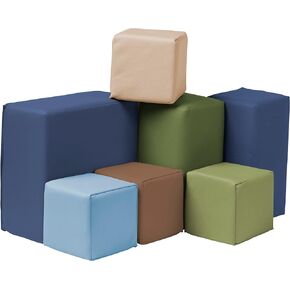 ECR4Kids SoftZone Toddler Foam Building Blocks, Foam Playset, Contemporary, 7-Piece