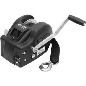 Fulton 142425 Winch, 3200 lbs, 2-Speed with Heavy Duty 20' Strap, Black Cover, 1 Pack