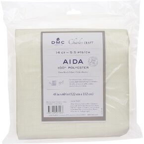 DMC Charles Craft Polyester Aida XL Fabric 14ct 48"x60" (White)