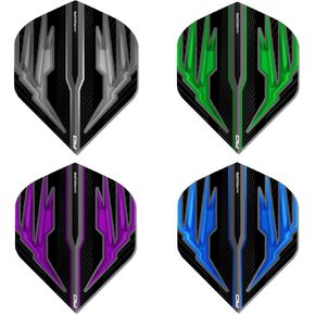 Red Dragon Hardcore Selection Pack Dark Wings Extra Thick Standard Dart Flights - 4 Sets Per Pack (12 Dart Flights in Total)