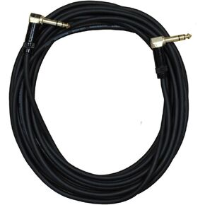 Audio 2000s E25125 1/4" TRS Right Angle to 1/4" TRS Right Angle 25 Feet Cable