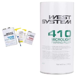 WEST SYSTEM 105B Epoxy Resin (126.6 fl oz) Bundle with 205B Fast Epoxy Hardener (27.5 fl oz) and 300 Mini Pumps Epoxy Metering 3-Pack Pump Set (3 Items)