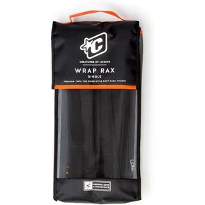 Creatures of Leisure Single Wrap Silicon Rax, Durable Cushioned Pads, Corrosion Resistant Metal Cam Buckle, Reusable Carry Bag, Black Orange