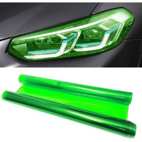 Tint Film for Taillight Headlight Fog Light, 12×48 Inches Vinyl Self-Adhesive Car Tail Light Tape, Brake Light Headlight Cover Protection Film Color Shiny Chameleon Sticker (Black)