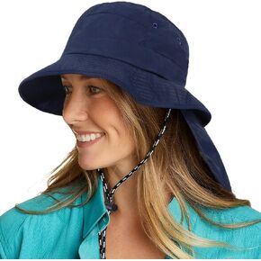 Waterproof Sun Rain Hat for Women Wide Brim UPF50+ UV Protection Packable Men Bucket Safari Fishing Hat with Neck Flap