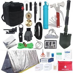 Survival Kit Camping Essentials Outdoor Multi-Tool Unique equipmentSurvival Kit,Stocking Stuffers Camping Accessories Survival Multi-Tool Gifts for Men Women