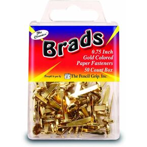 Pencil Grip The Classics Gold Colored Brads, Box of 50 (TPG-372)