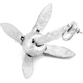 Crown Sporting Goods Galvanized Folding Grapnel Boat Anchor - Collapsible Spike Hook for Shallow Water - Boating Accessories for Kayaks, Canoes, Paddle Boards, & Small Watercrafts