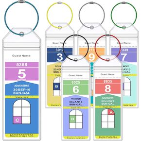 Cruise Luggage Tag Holder, 6Pack Clear Waterproof Cruise Luggage Tags for Royal Caribbean and Celebrity Ships, Cruise Essential Travel Accessories for 2024-2025
