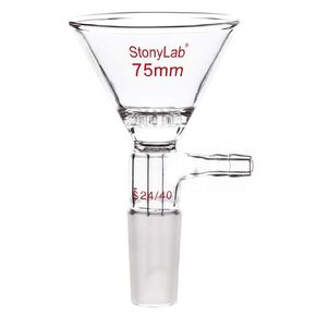stonylab Borosilicate Glass Filter Funnel with 75mm Top Outer Dimension, 24/40 Inner Joint Glass Filtering Funnels