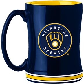 Logo Brands 516-C14RM: Milwaukee Brewers 14oz Relief Mug