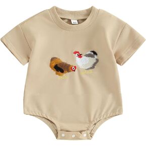Western Baby Girl Boy Clothes Embroider Cow Print T Shirt Romper Sweatshirt Bodysuit Newborn Baby Summer Outfit