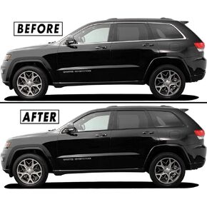 SlickMod Chrome Delete Blackout Vinyl Overlay for 2011-2021 Jeep Grand Cherokee Window Trim (Gloss Black)