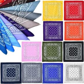 VUFVOID 100% Cotton 11 Pcs Fine Bandanas,Cotton Bandanas for Men & Women,Cowboy Bandana, Handkerchiefs for Hair(22"X22",11 colors)