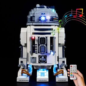 طقم إضاءة LED Kyglaring لـ Lego Star Wars R2 D2، مجموعة الضوء والصوت المتوافقة مع مجموعة البناء Lego 75308 - لا تشمل مجموعة Lego (إصدار صوت RC)