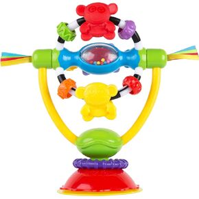 Playgro Baby High Chair Spinning Toy with Rattle and Suction Cup - Fun Developmental Toys for 6+ Months - Teething Relief and Sensory Exploration - Ideal for High Chairs and Teething Relief